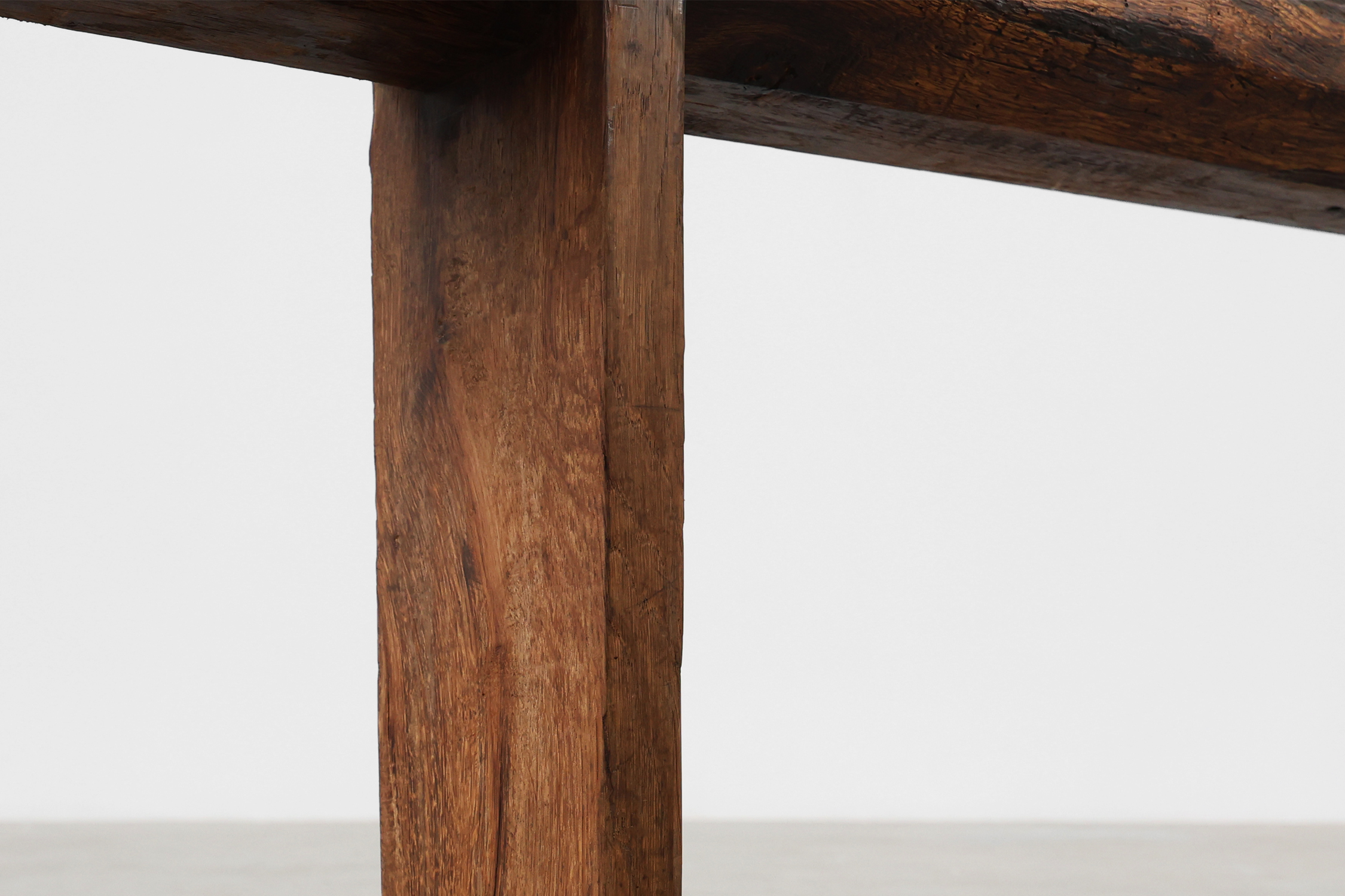 Rustic farmhouse bench in oak, France ca. 1820thumbnail